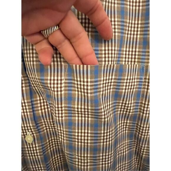 Enro Blue and Brown Casual Button Down. Size XXXL - Picture 4 of 6